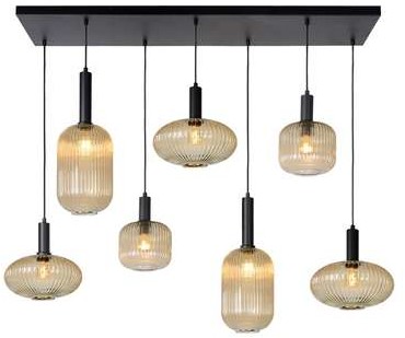 Lucide Maloto 45386/07/62 lampa wisząca zwis 7x40W E27 złota/czarna