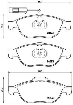 BREMBO Zestaw klocków hamulcowych, hamulce tarczowe P 23 114