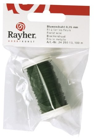 Rayher Hobby Rayher 2425013 kwiaty, 0,35 MM , szpulka 100 m, SB-Btl. 1 rolka, D. druciany zielony 24-250-13