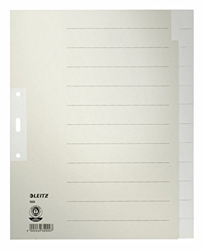 Leitz Esselte  Tab index, A4, papier, 12 arkuszy papieru, szary 1222-00-85