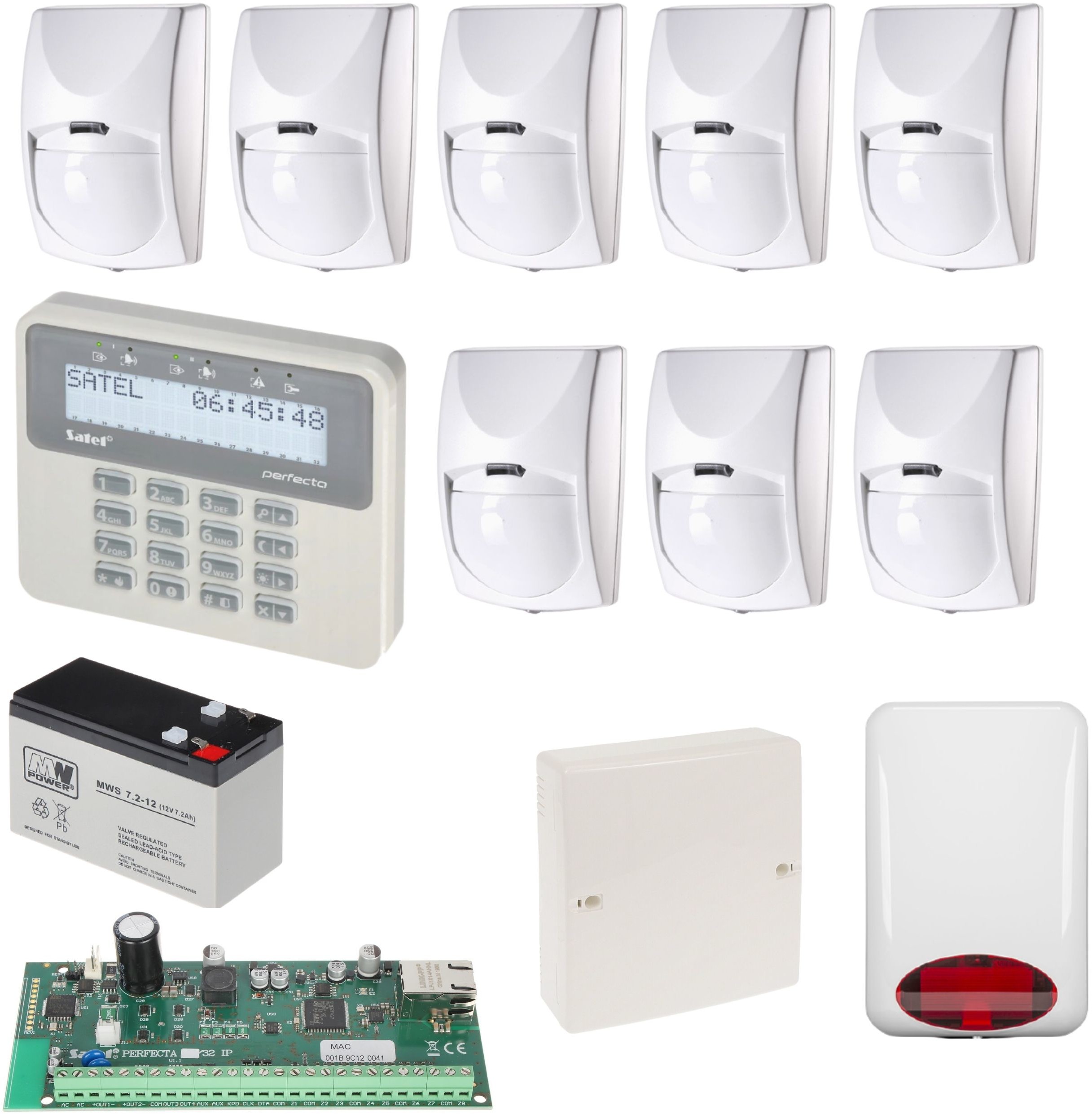 SATEL Zestaw Alarmowy na 8 czujek Perfecta 32 IP
