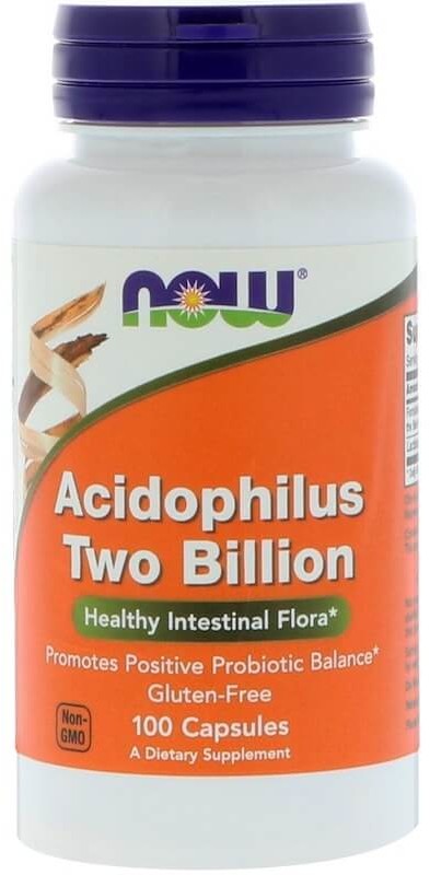 NOW FOODS NOW FOODS Acidophilus Two Billion (Probiotyk, Zdrowa Flora Jelitowa) 100 Kapsułek wegetariańskich