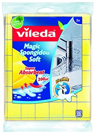 Vileda 4012047 ściereczka do czyszczenia ołówek do idou, kwadratowa, po 3 sztuki, 2 opakowań 4012047