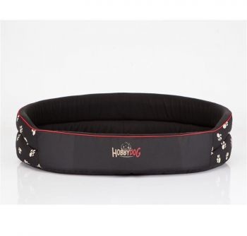 Hobbydog Legowisko dla psa 58x43 cm Czarne w łapki R4PIACZW1