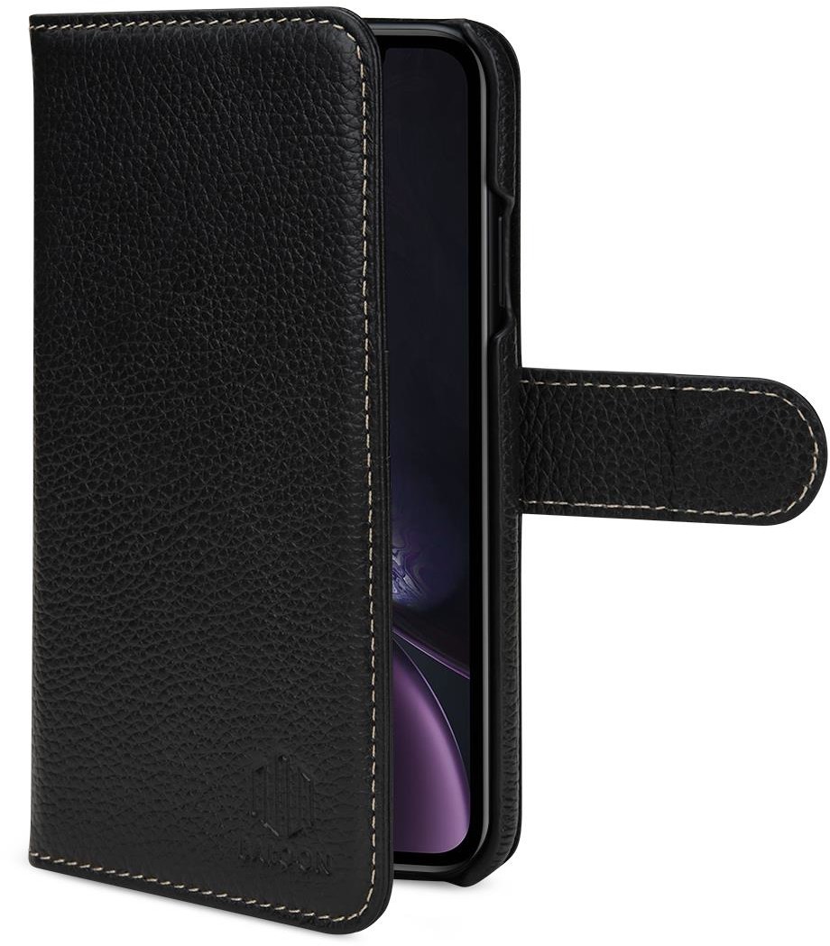 StilGut Wallet Stand Classic skórzane etui na iPhone XR czarne 5902539066944