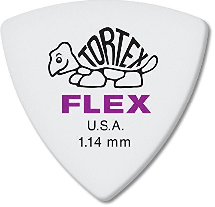 Dunlop Jim Jim Tortex Flex Triangle 1,14 mm Purple Guitar Pick - 6 Pack (456P1.14) 456P1.14
