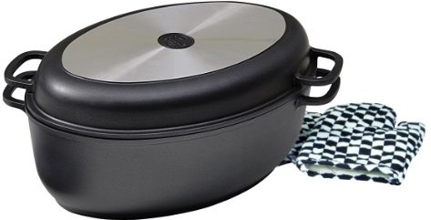 Krüger axentia 295305 Multi-naczynie do pieczenia z odlewu aluminium z pokrywą grill, 38 cm 23040