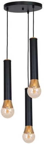 Luminex Lampa wisząca Lunae 8408 lampa sufitowa 3x60W E27 czarna mosiądz