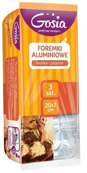 Politan Foremki aluminiowe do ciast i pasztetów GOSIA, 20x7 cm, 3 szt.