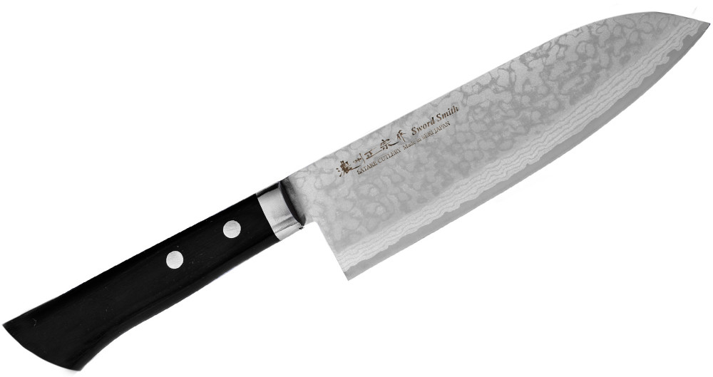 Satake Unique Sai Vg-10 17 Cm Czarny Nóż Santoku Ze Stali Nierdzewnej