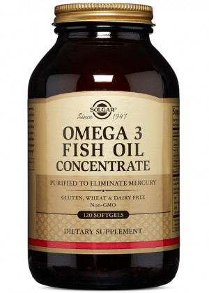 Solgar Omega-3 Fish Oil Concentrate (Koncentrat oleju z ryb, Omega-3, EPA,DHA) 1000mg 120 Kapsułek żelowych