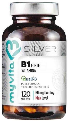 MyVita Witamiana B1 Tiamina 50mg 120 kapsułek vege 68 g Silver Pure
