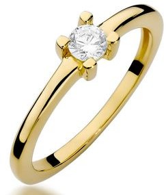 LOVRIN Złoty pierścionek 585 zaręczynowy z brylantem 2,50 g W-379