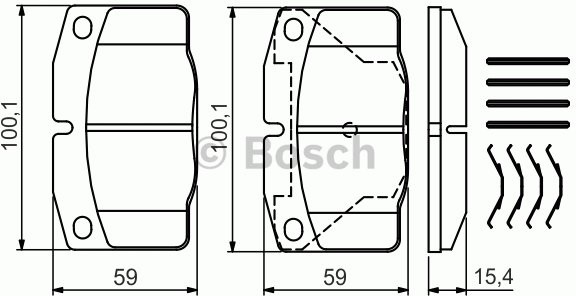 Bosch Zestaw klocków hamulcowych, hamulce tarczowe 0 986 469 390