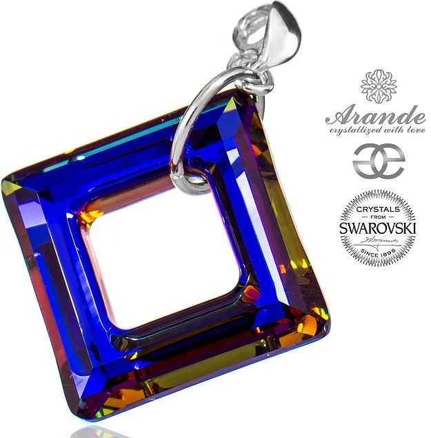 Swarovski Arande duży wisiorek kryształ 20mm VOLCANO łańcuszek SREBRO 700465