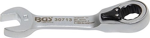 BGS klucz płasko-oczkowy z grzechotką, krótkie, 13 MM, 1 sztuka, 30713