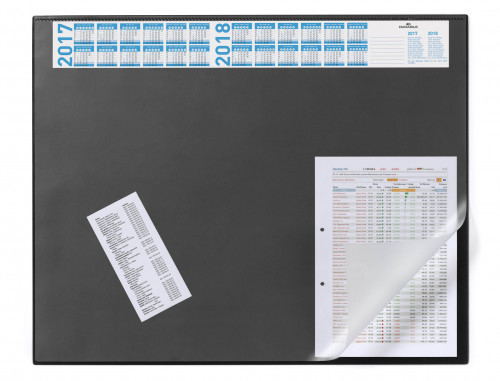 Durable Podkład na biurko z przeźroczystą nakładką i kalendarzem czarny 7204-01