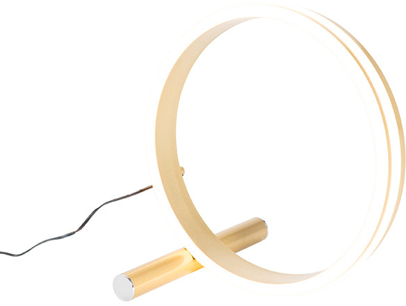 QAZQA Designerska lampa stołowa mosiężna z 3-stopniowym ściemnianiem LED - Navara