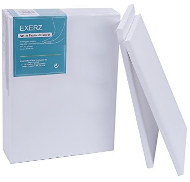 Exerz Płótno malarskie  6 sztuk /24 x 30 cm 280 gsm / wstępnie naprężone 100% bawełna / czyste / potrójnie gruntowane / bez kwasu / średnioziarniste / grubość 0,3 cm E5309