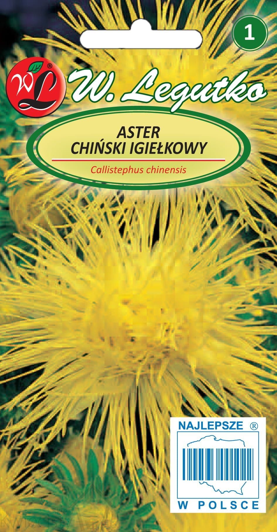 Legutko sp. z o.o Nasiona Aster chiński igiełkowy żółty, 1g