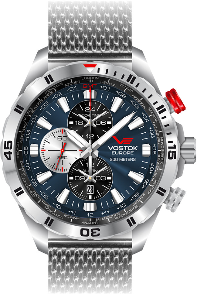 Vostok Europe Zegarek YM26-320A652B Almaz Dual Time -