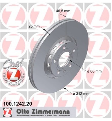 Zimmermann Tarcza hamulcowa 100.1242.20