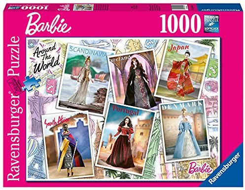 Ravensburger Puzzle 1000 części Barbie na całym świecie, dorośli, 4005556165025 16502