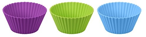 Dr Oetker 1263 forma silikonowa Muffin, silikon, fioletowy/zielony/niebieski, 6,5 x 6,5 x 4 cm, 1263