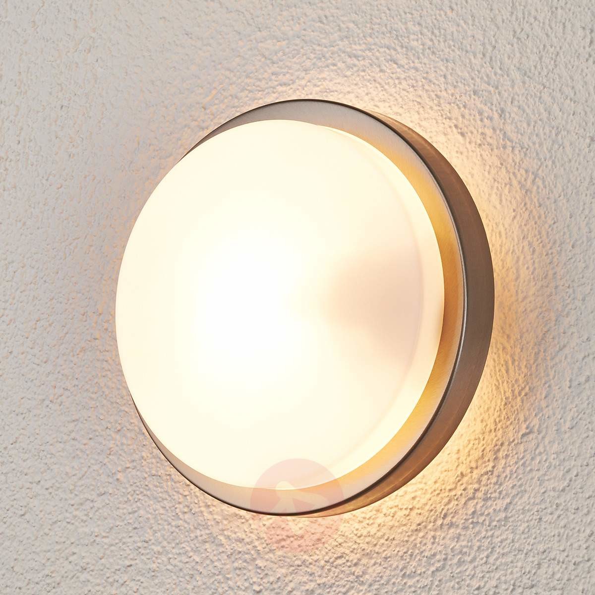 Lampenwelt Okrągła zewnętrzna lampa ścienna Fero, stal