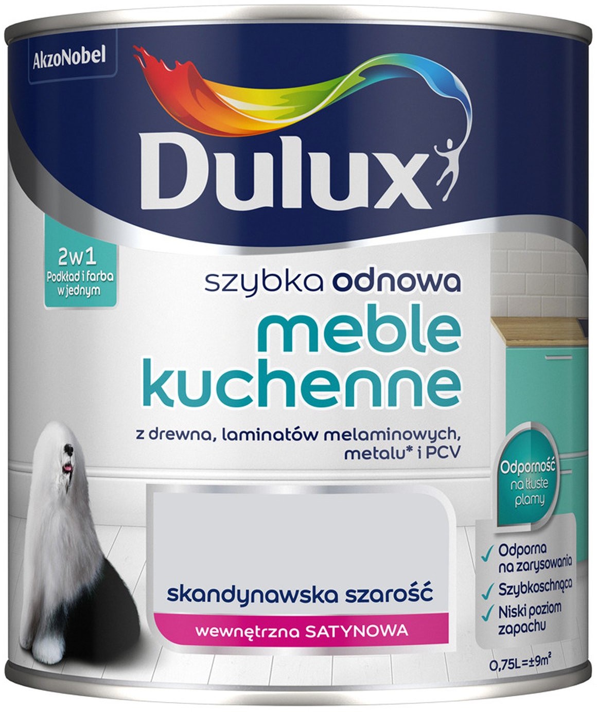 Zdjęcia - Lakiery i lazury Dulux Farba akrylowa  Szybka Odnowa Meble Kuchenne 0,75 l – skandynawska sz 