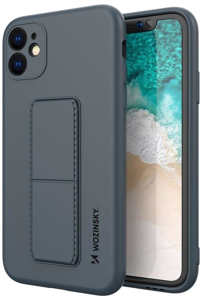 Wozinsky Kickstand Case elastyczne silikonowe etui z podstawką Xiaomi Redmi 10X 4G / Xiaomi Redmi Note 9 niebieski