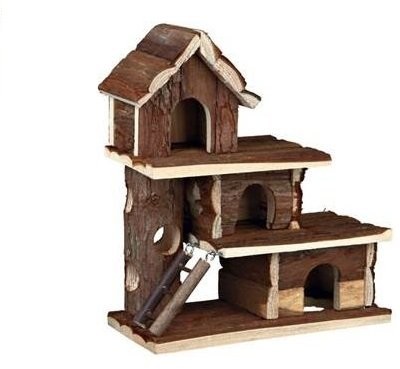 Trixie 61708 Natural Living tammo Hamster Nager domu dom drewniany z domu tunel, 25 x 30 x 12 cm