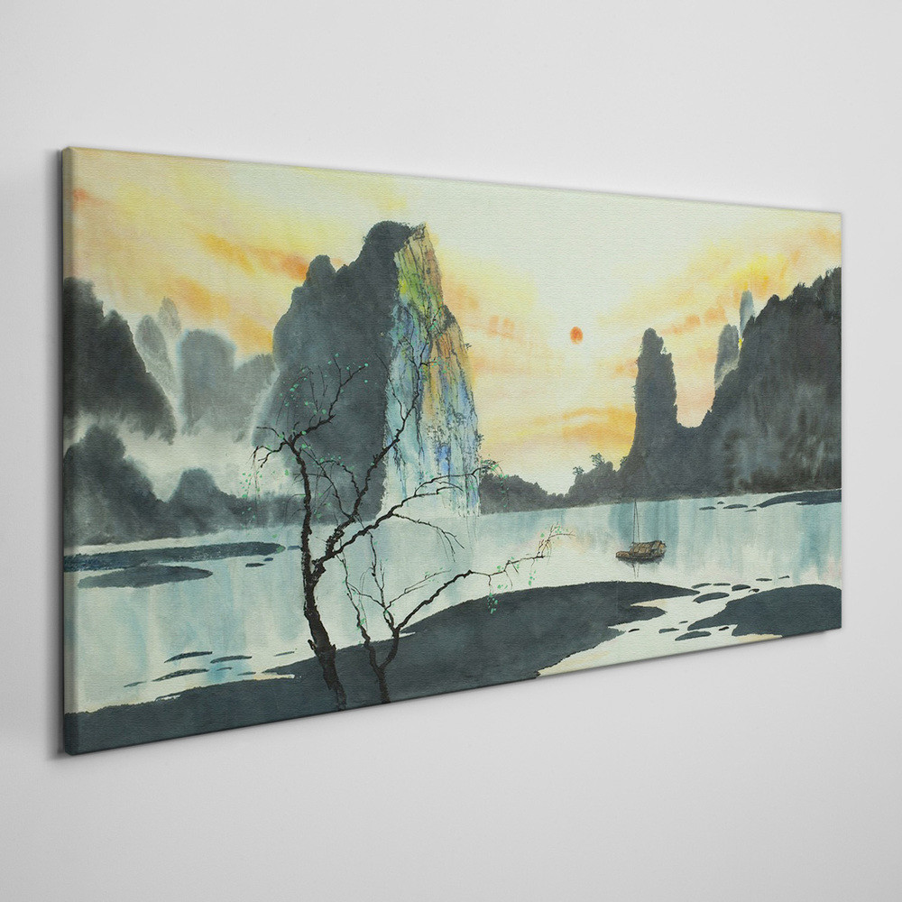 PL Coloray Obraz Canvas Azja góry mgła 100x50cm
