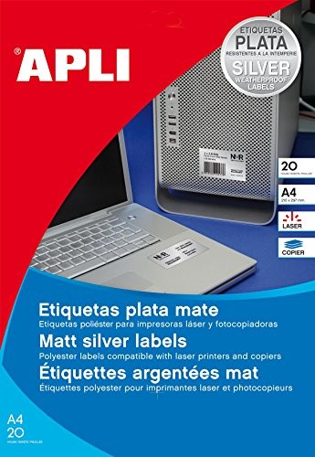 Agipa tabliczki znamionowej-etykiety, 45,7 X 21,2 MM, srebrny VE = 1 10066