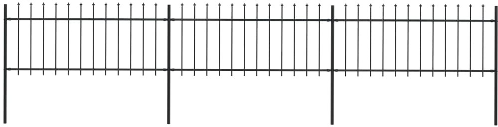 Vidaxl z prętów z grotami, stalowe, 5,1 x 0,8 m, czarne