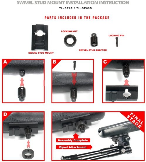 Leapers Bipod składany z montażem TL-BP69S) 072-000