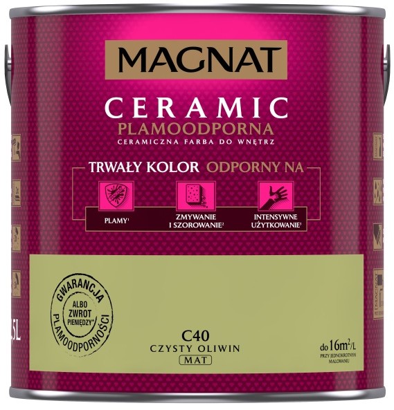 Magnat CERAMIC 2.5L - ceramiczna farba do wnętrz - C40 Czysty oliwin