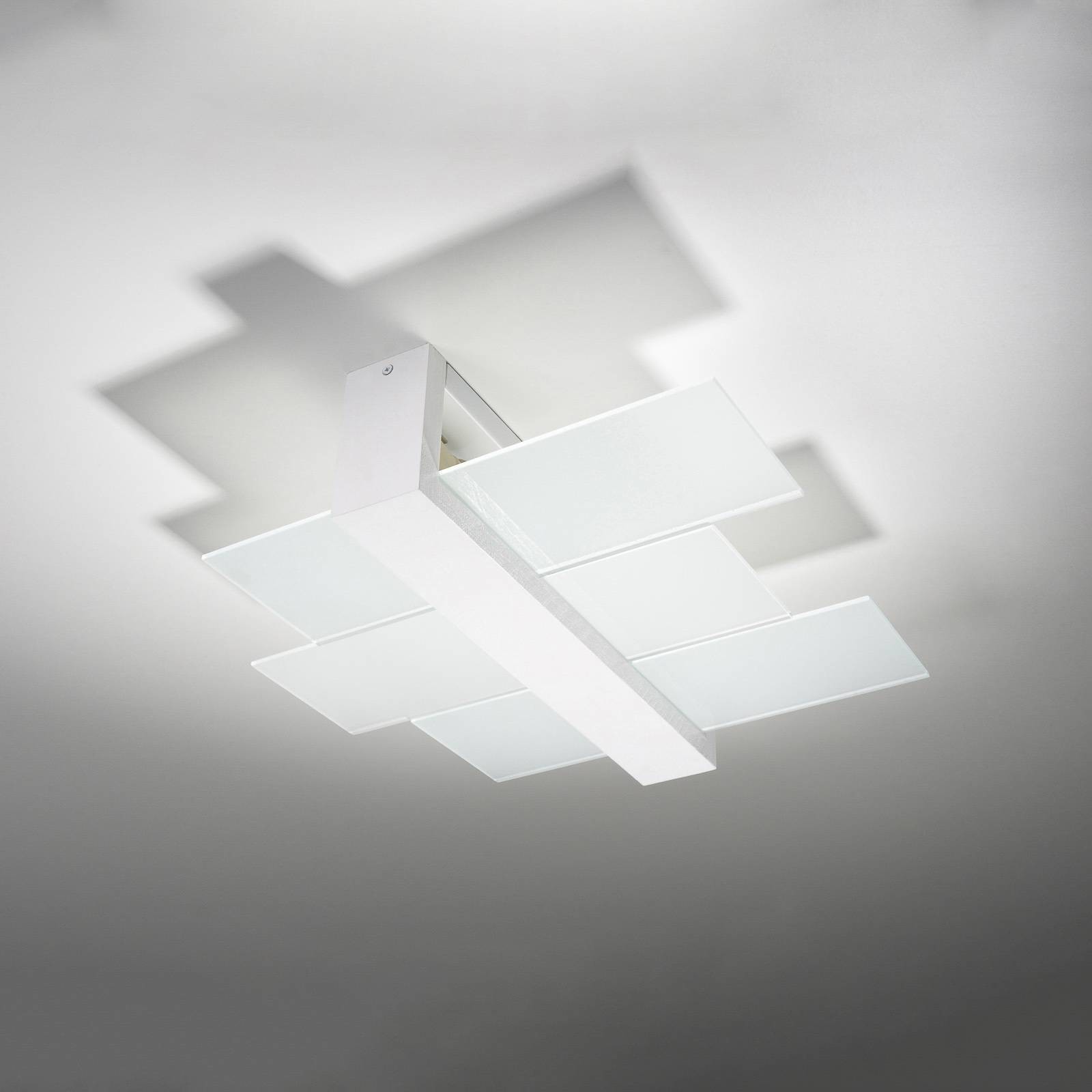 Euluna Lampa sufitowa Shifted 2, szkło, biała