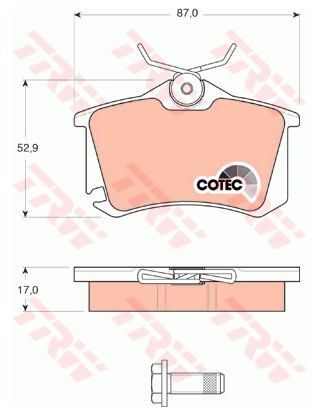TRW Zestaw klocków hamulcowych, hamulce tarczowe GDB1578