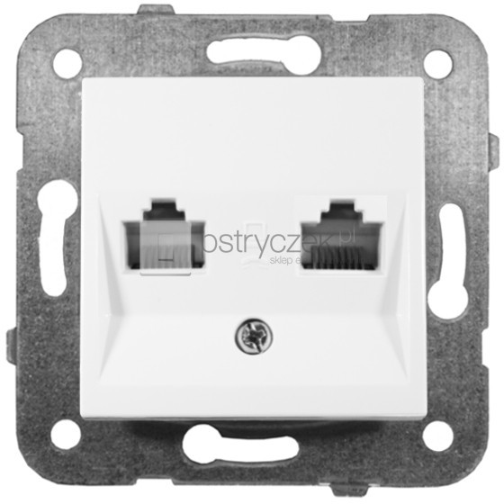 Viko by Panasonic Gniazdo teleinformatyczne 1x RJ11 + 1x RJ45 kat. 5e - Karre Biały 90963635