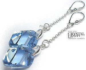 Swarovski piękne długie kolczyki KOLORY srebro