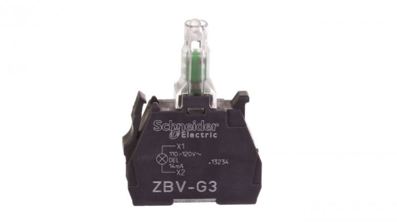 Schneider Electric Zestaw świetlny z diodą LED zielony 110-120V AC ZBVG3 ZBVG3