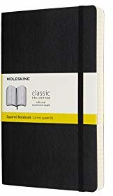 Moleskine 8058647628059 notatniki  klasyczna kolekcja Large/A5, w kratkę, rozszerzona liczba stron twarda okładka, czarne