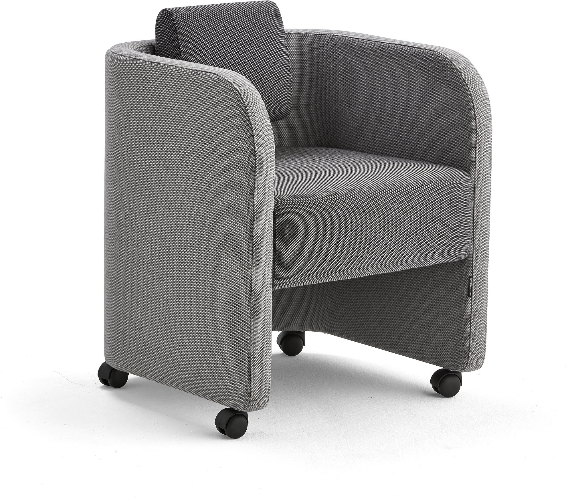 AJ Produkty Fotel COMFY, na kółkach, wełna, jasno szary/ciemno szary