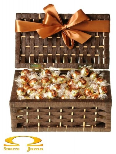 Lindt Brązowy kuferek pralinek karmelowa krówka Lindor 1kg B85A-33942