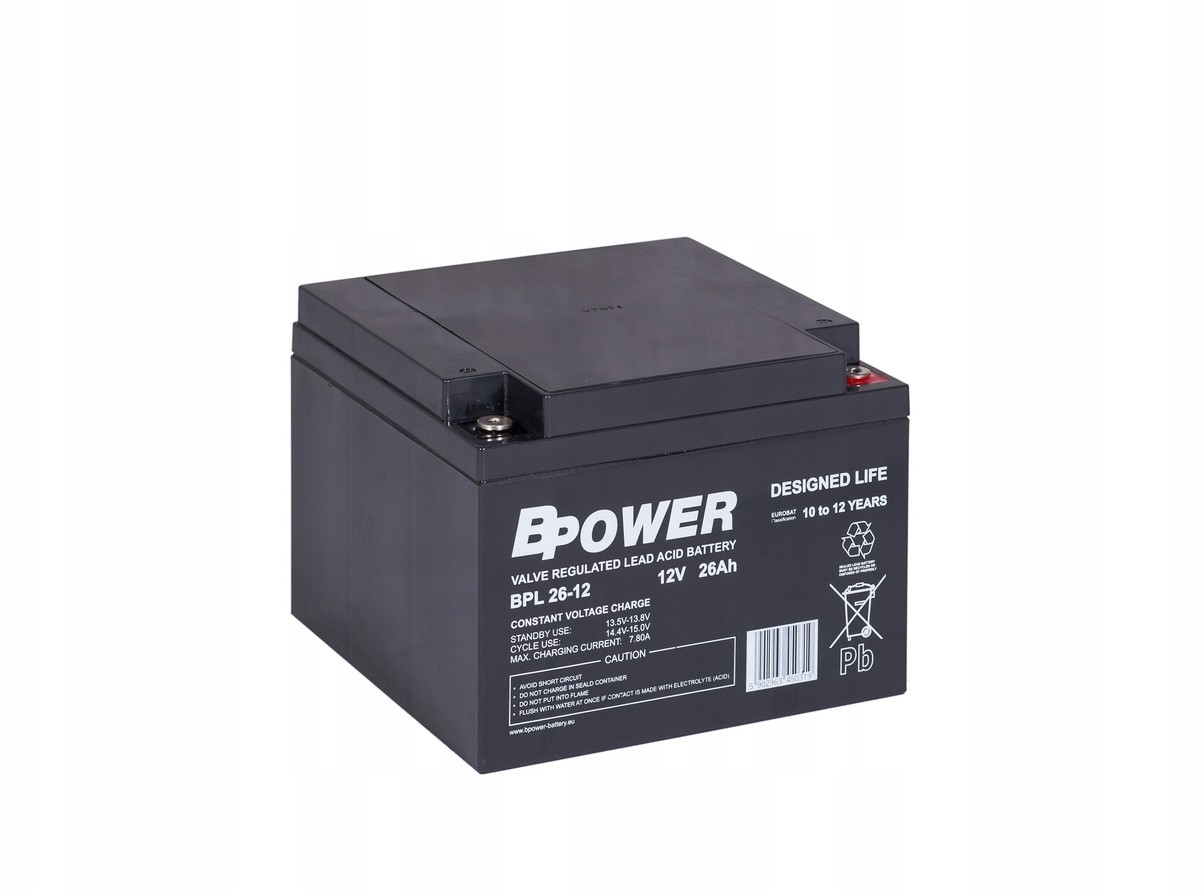 Akumulator 26AH Bpower głębokiego rozładowania