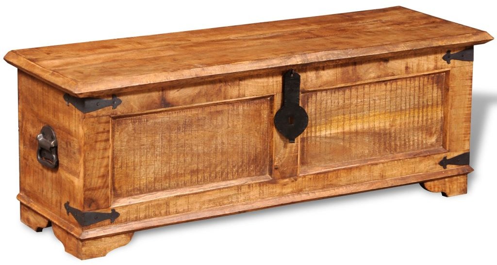 vidaXL Kufer, podna skrzynia z drewna mango