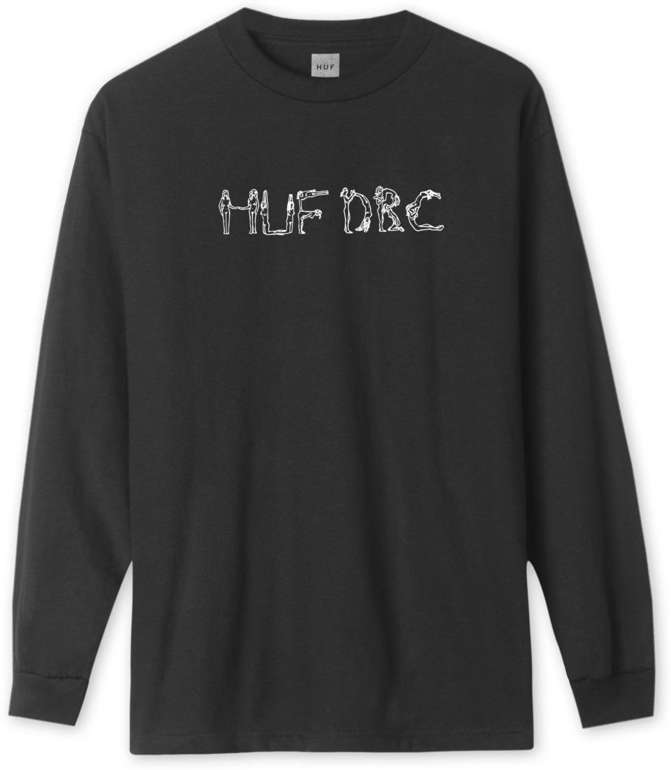 HUF t-shirt HUF THE LADIES EMB LS TEE Black