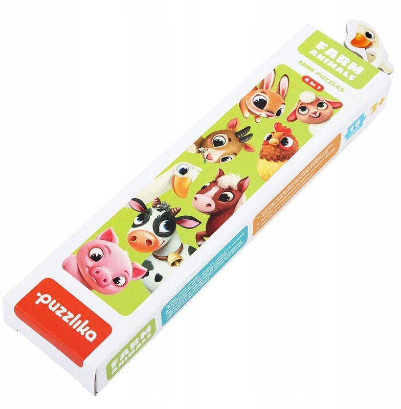 Puzzlika Mini Puzzle 8w1 Zwierzęta Farma 14781