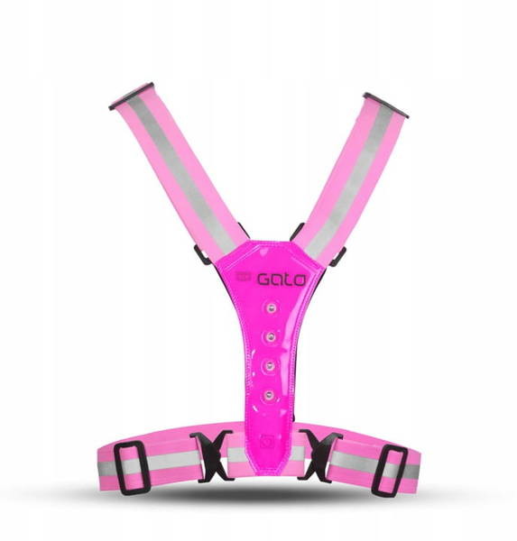 GATO GATO Szelki odblaskowe LED GATO SAFER SPORT różowe